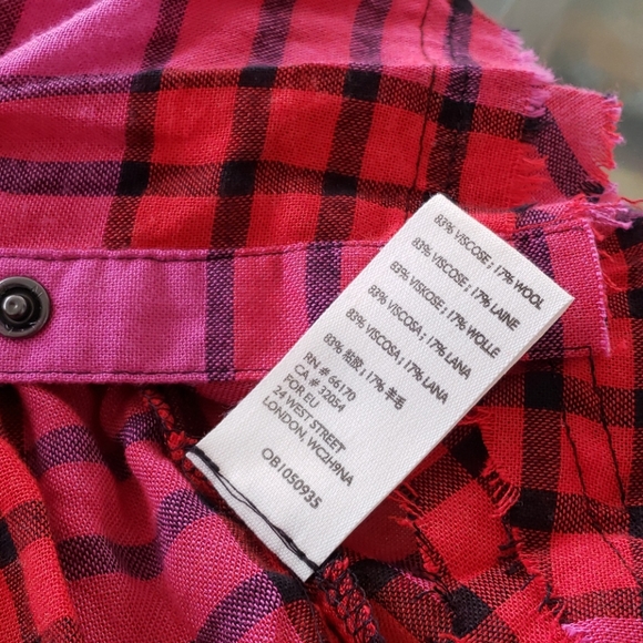 WOMENS FREE PEOPLE RED COMBO BLOUSE RED/PINK SIZE L - Picture 6 of 10